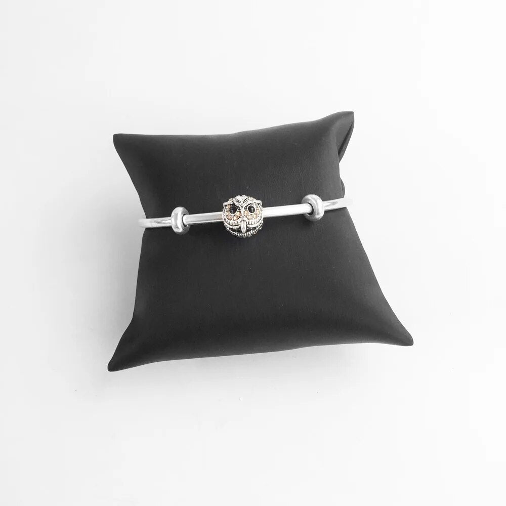 Owl Bangle Silver