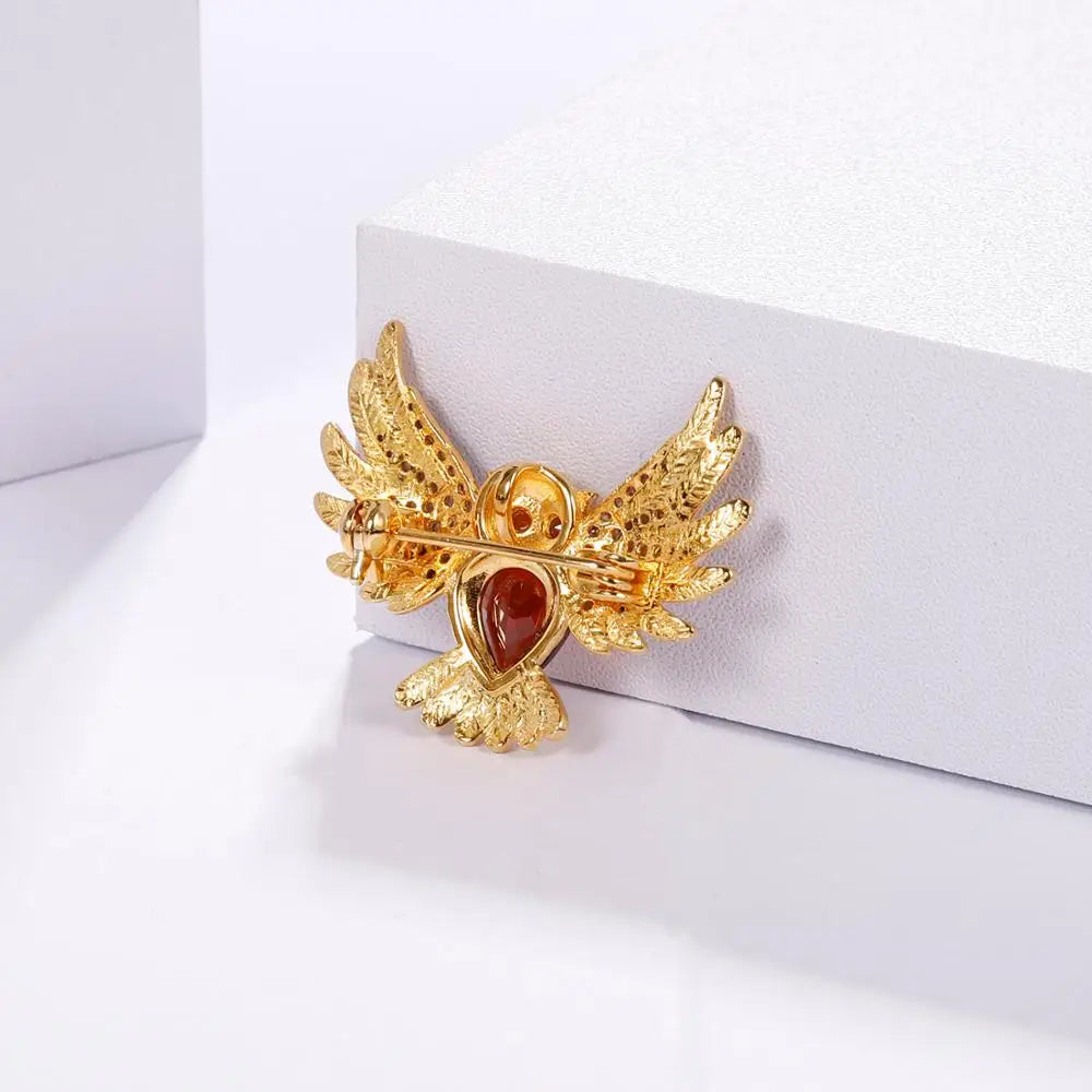 Gold Owl Brooch