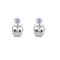 Thumbnail for Silver Owl Earrings Studs