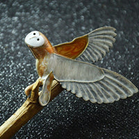 Thumbnail for Enamel Owl Brooch