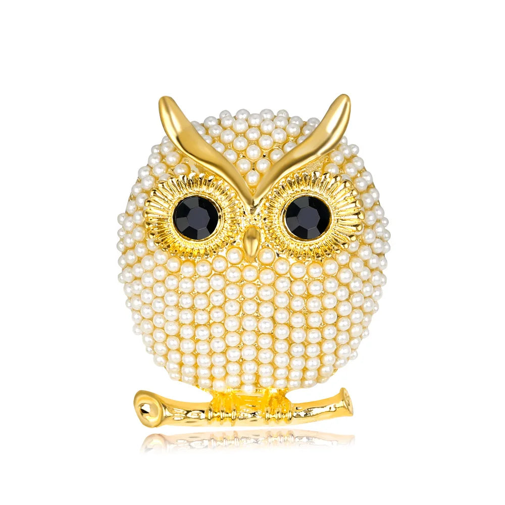 Beaded Owl Brooch
