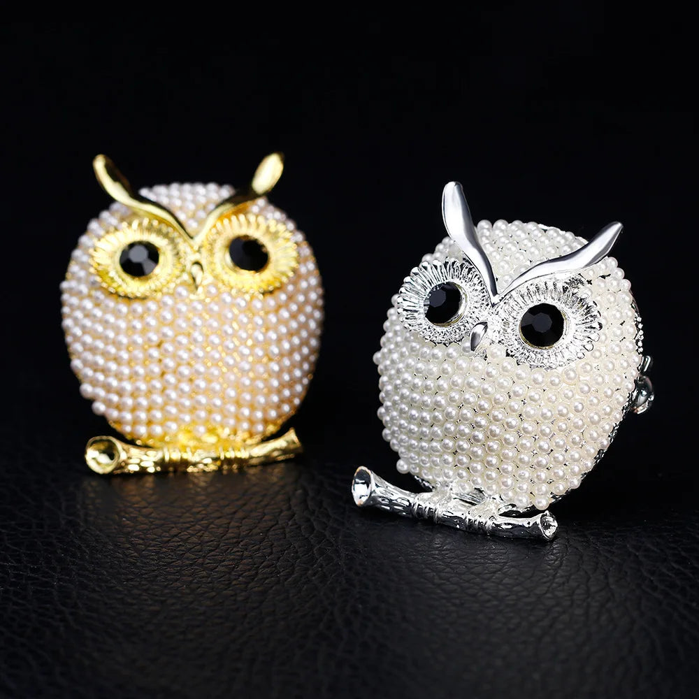 Beaded Owl Brooch