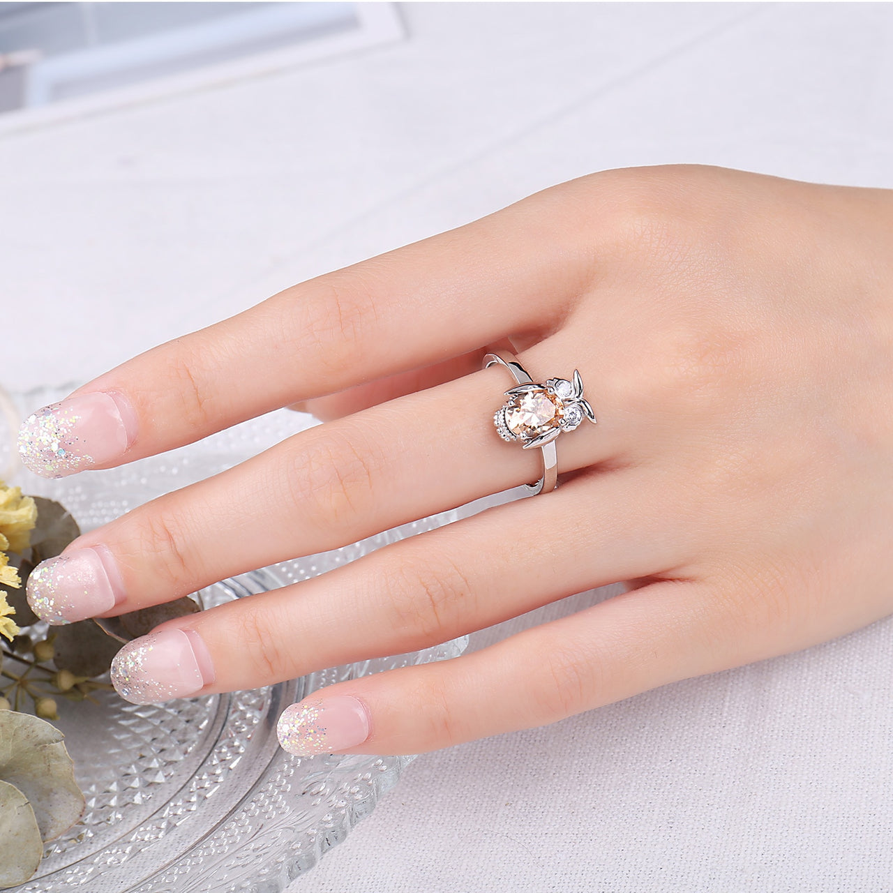 Owl Gemstone Ring (Silver)