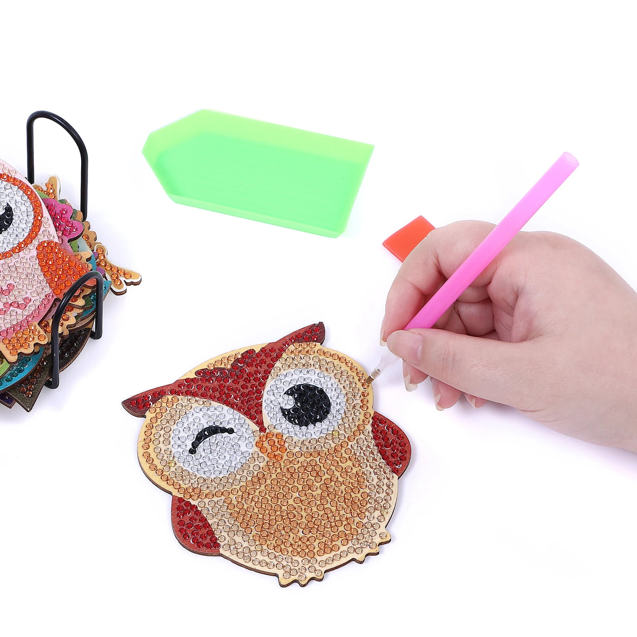 DIY Handmade Owl Coaster Set