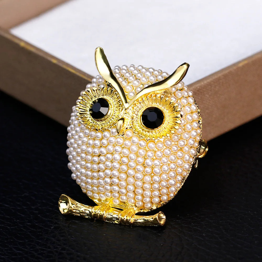 Beaded Owl Brooch