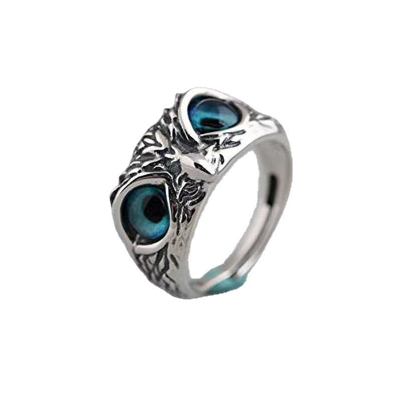 Blue Eyed Owl Ring