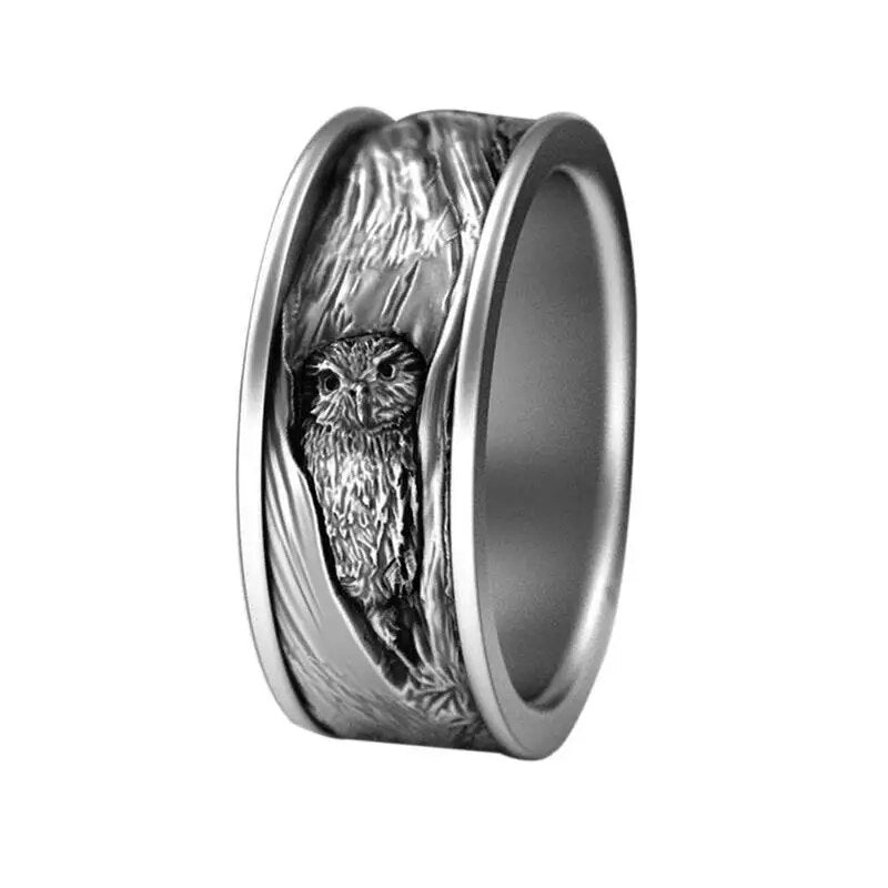 Carved Owl Ring