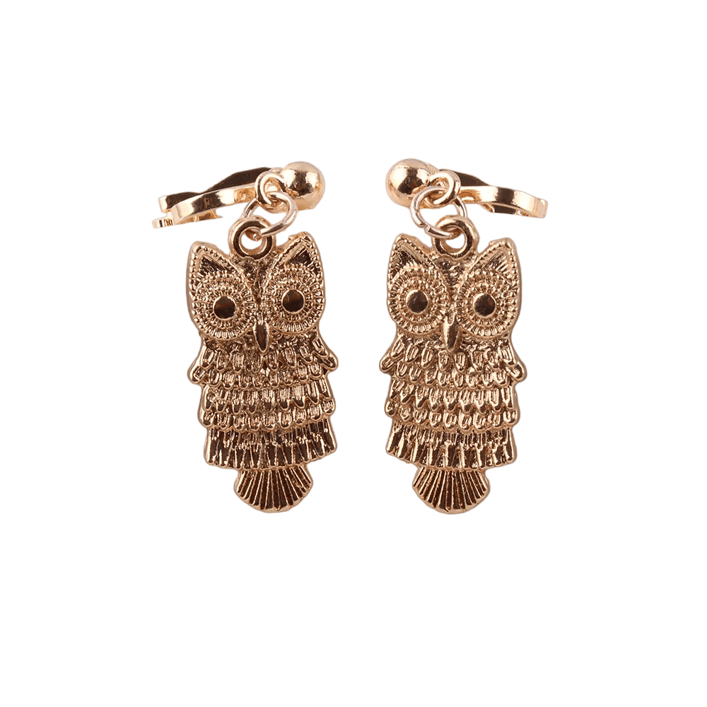 Gold Owl Earrings