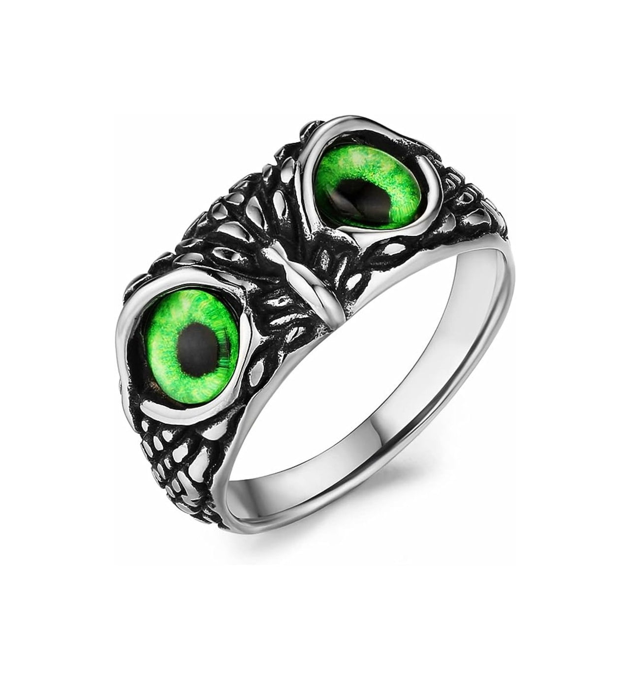Green Eyed Owl Ring