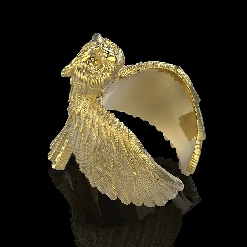 Gold Owl Ring