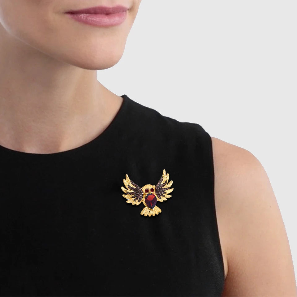 Gold Owl Brooch