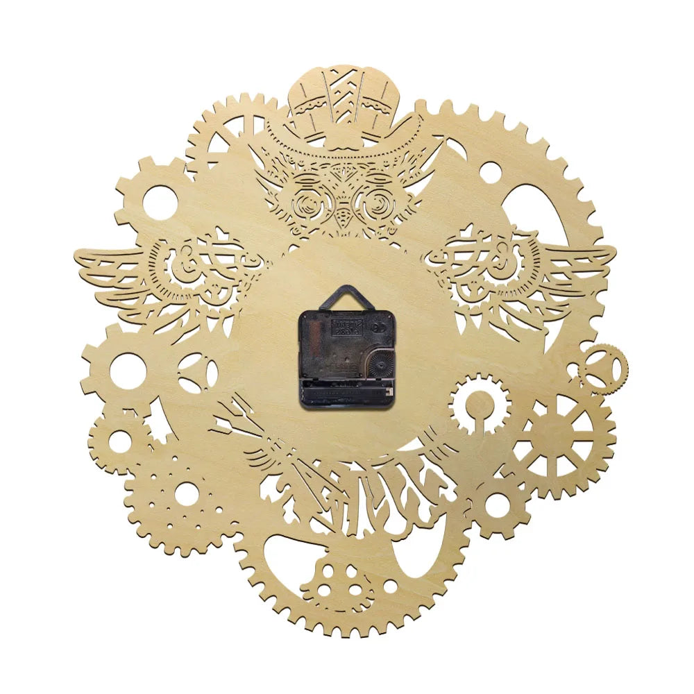 Owl Clock Mechanical Gears