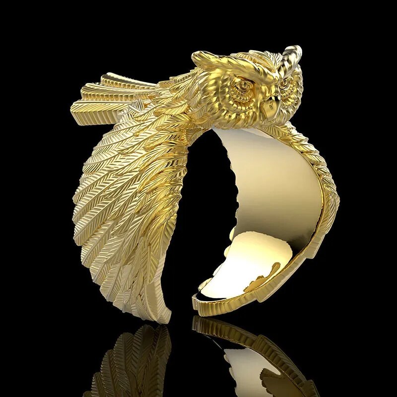 Gold Owl Ring