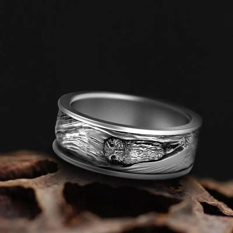 Carved Owl Ring