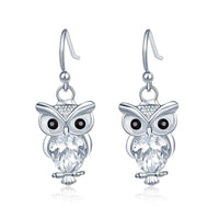 Thumbnail for Owl Crystal Earrings in Silver