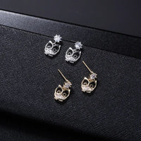 Thumbnail for Silver Owl Earrings Studs