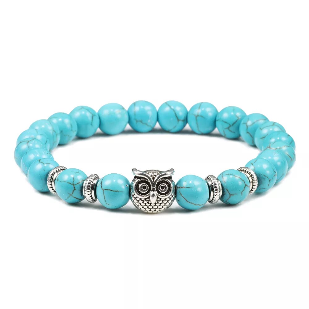 Owl Blue Turquoise Bracelet