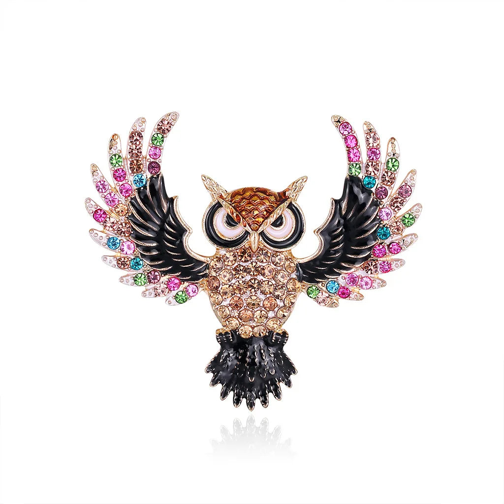 Owl Crystal Brooch