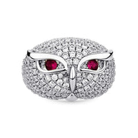 Thumbnail for Crystal Owl Ring Silver