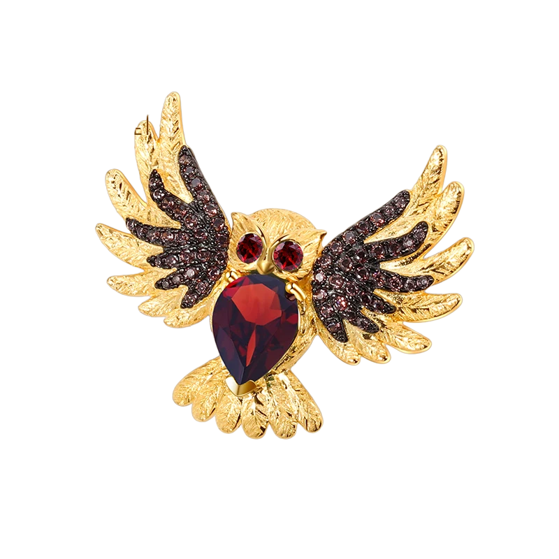 Gold Owl Brooch