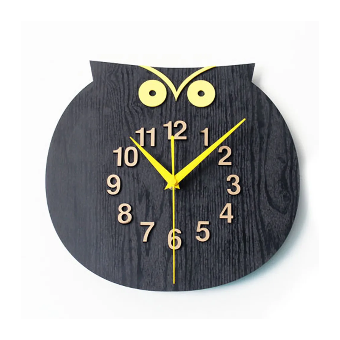 Wooden Owl Clock in a white background