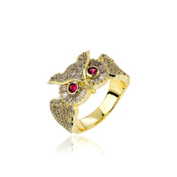 Thumbnail for Golden Owl Ring Ruby Eyes
