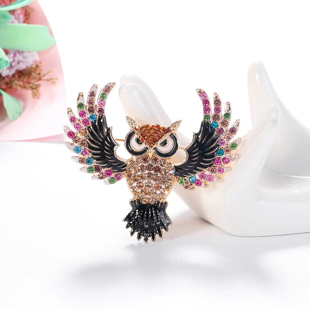 Owl Crystal Brooch