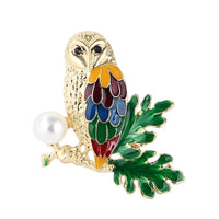 Thumbnail for Cloisonne Owl Brooch